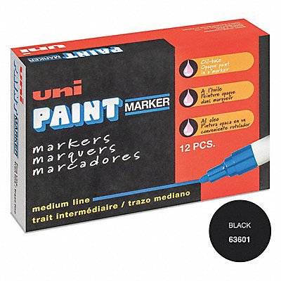 Paint Pen Marker: Black, Oil-Based, Bullet Point
